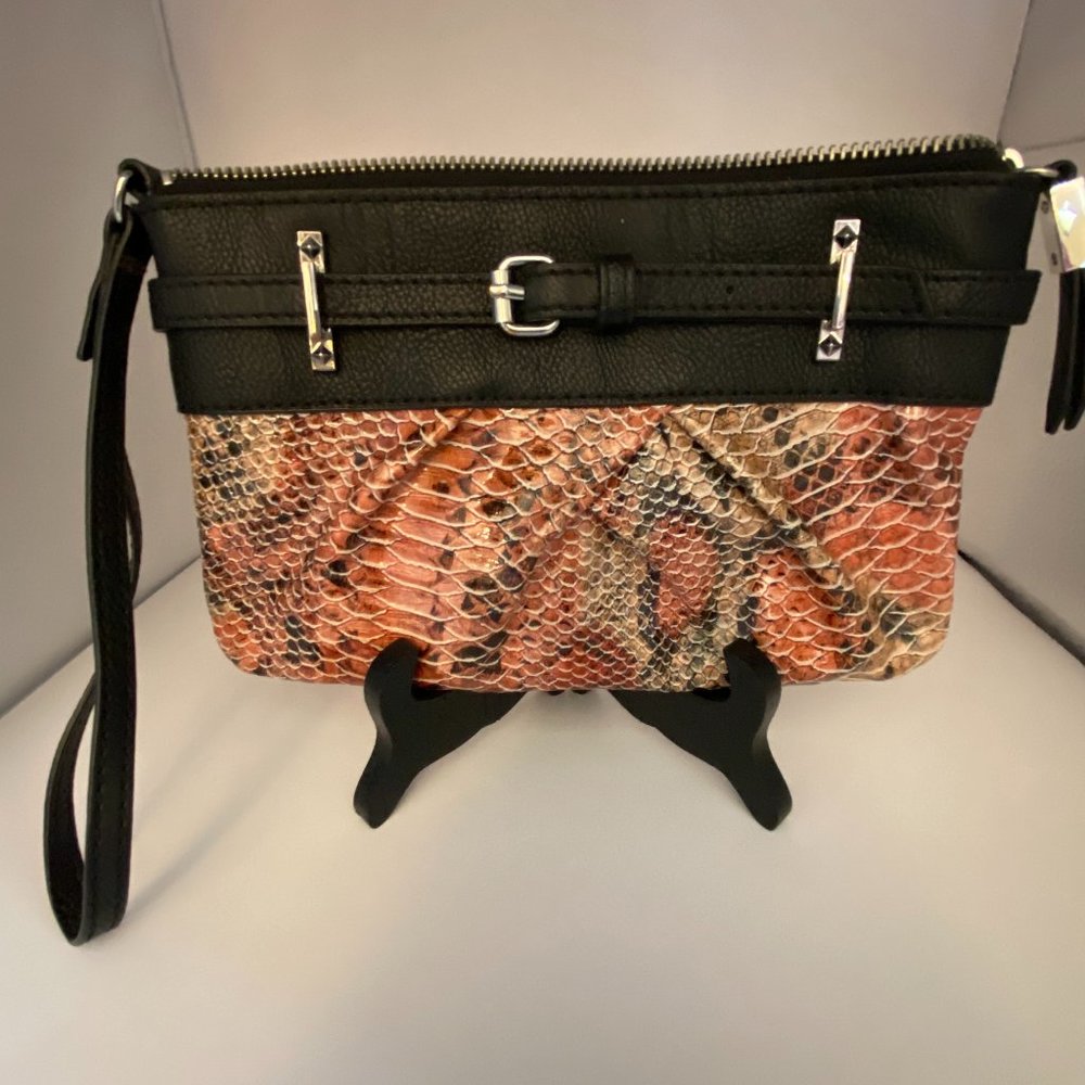 Vera Wang pink and red snakeskin clutch, wristlet, Wallet.
